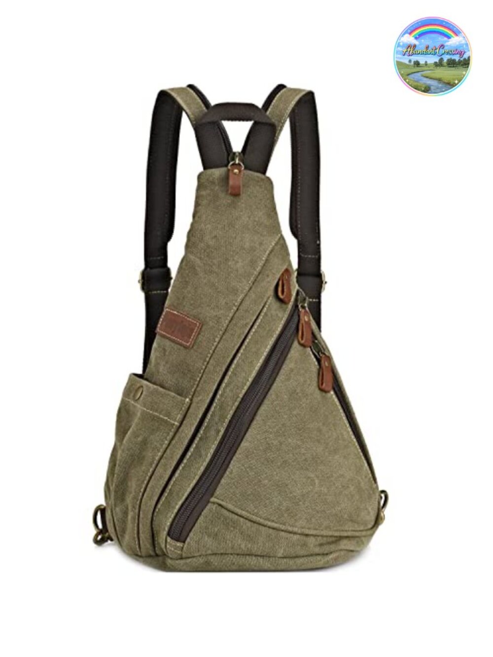 Canvas Sling Bag Convertible Crossbody Chest Bag Shoulder Backpack Daypack